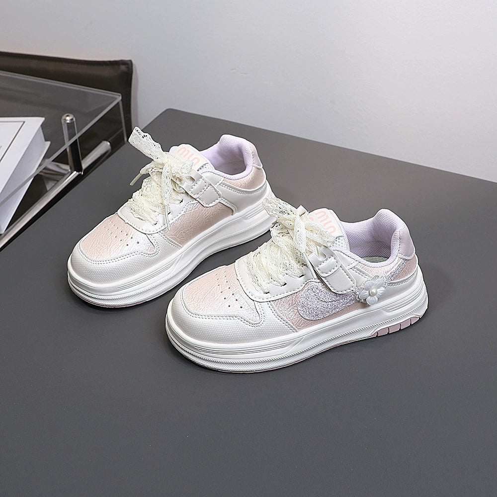 Children's Tennis with Lace Bow and Small Flower