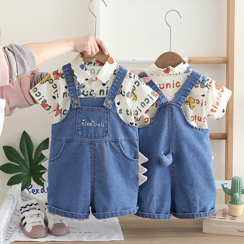 Children's Denim Overalls with Shirt
