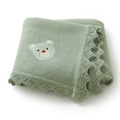 Teddy Bear Knitted Blanket