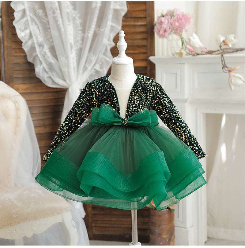 Children's Party Dress with Sparkly Bow