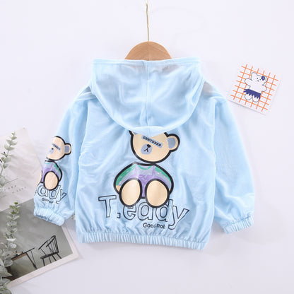 Blusa infantil con cremallera y oso 