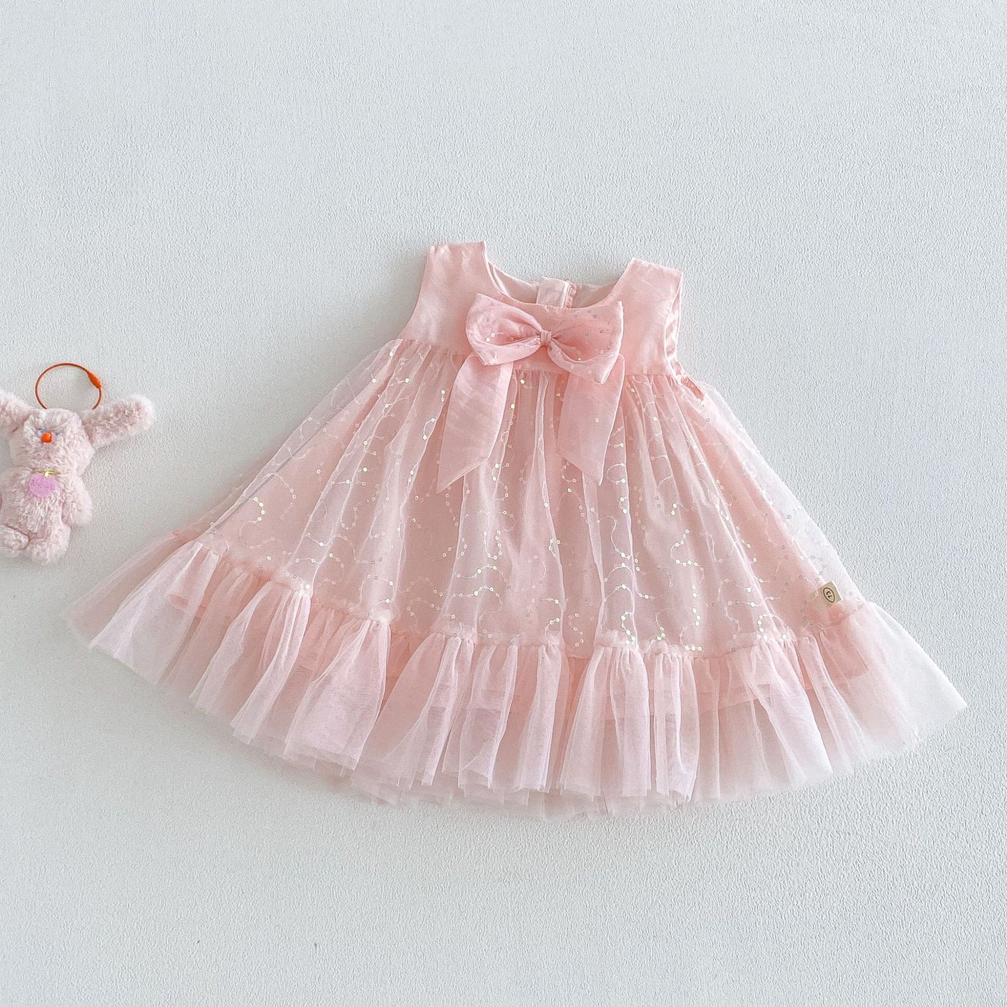 Children's Dress in Sparkly Tulle with Bow