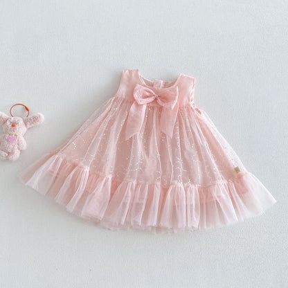 Children's Dress in Sparkly Tulle with Bow