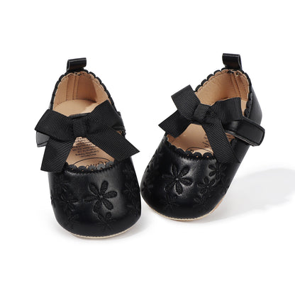 Children's Shoes with Flowers and Bow
