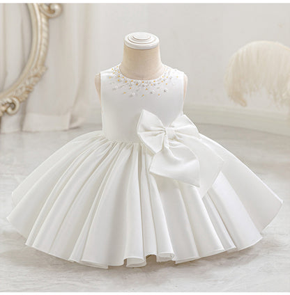 Children's Party Dress with Pearls and Bow