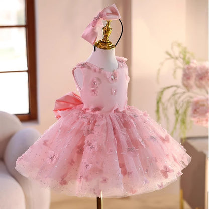 Children's Tulle Dress with Little Flowers