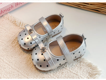 Girls' Polka-Dot and Flower Shoe