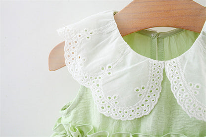 Children's Dress with Lace Collar Layers