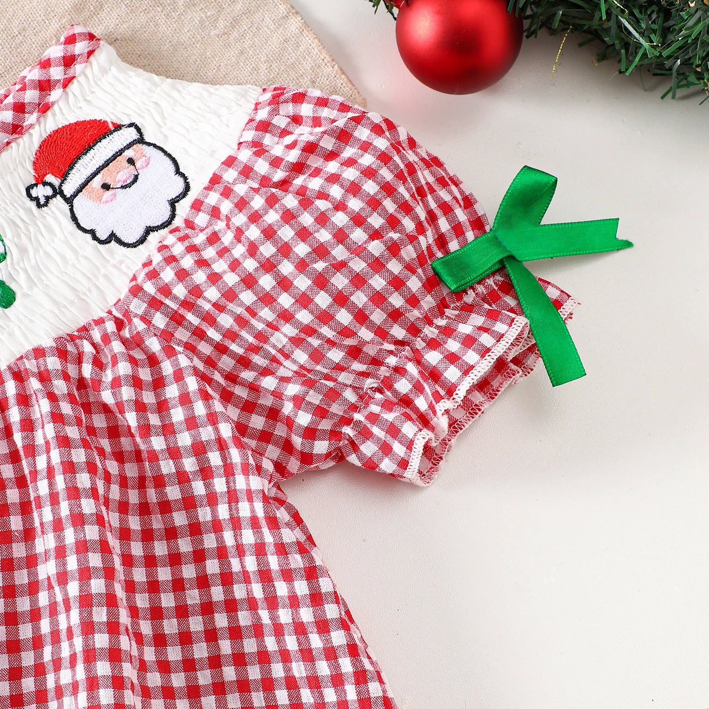 Children's Checkered Christmas Dress