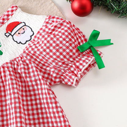 Children's Checkered Christmas Dress