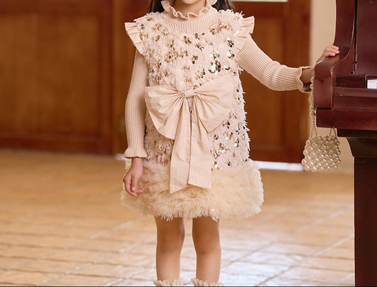 Children's Sequin Bow Dress