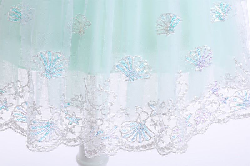 Children's Dress with Sparkling Sea Print