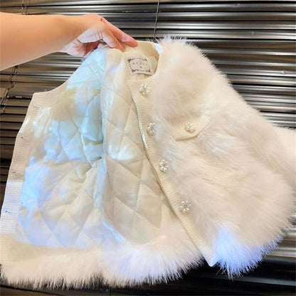 Children's Plush Jacket with Pearls