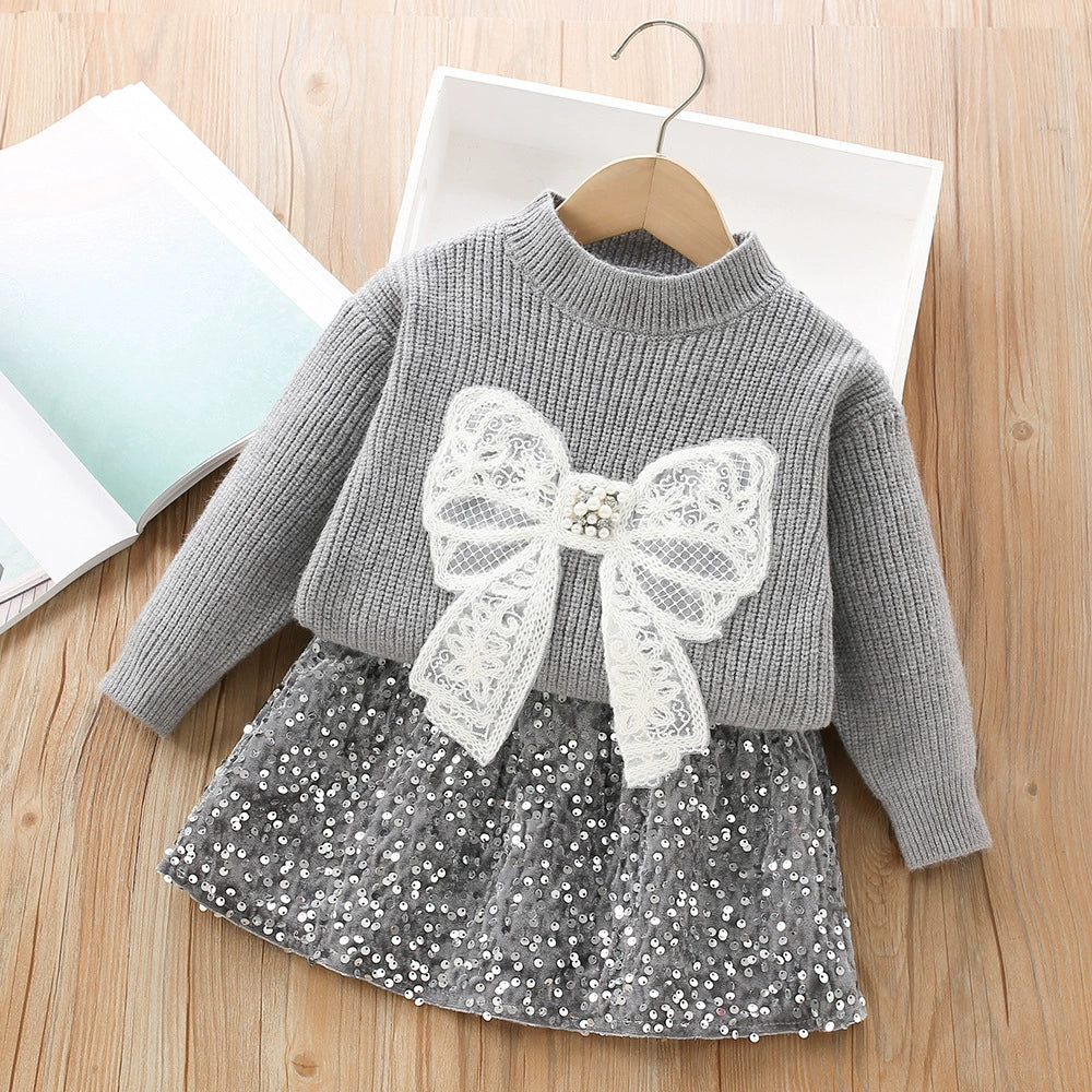 Children's Set with Bow and Glitter