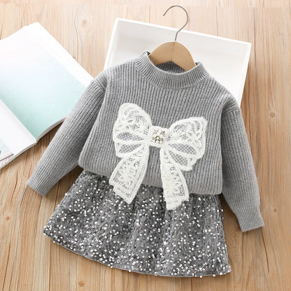 Children's Set with Bow and Glitter