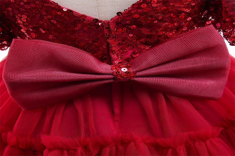 Vestido infantil rojo brillante