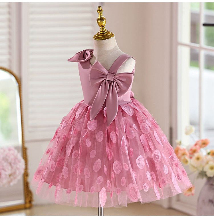 Luxury Children's Party Dress with Bows