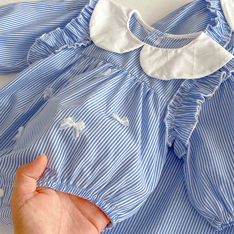 Body/ Striped Children's Dress with Bow