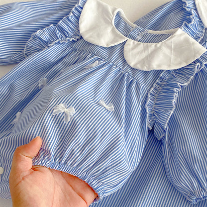 Body/ Striped Children's Dress with Bow