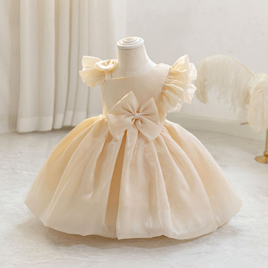 Vestido de fiesta infantil con lazo 