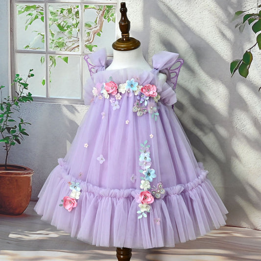 Children's Dress with Flowers and Wings