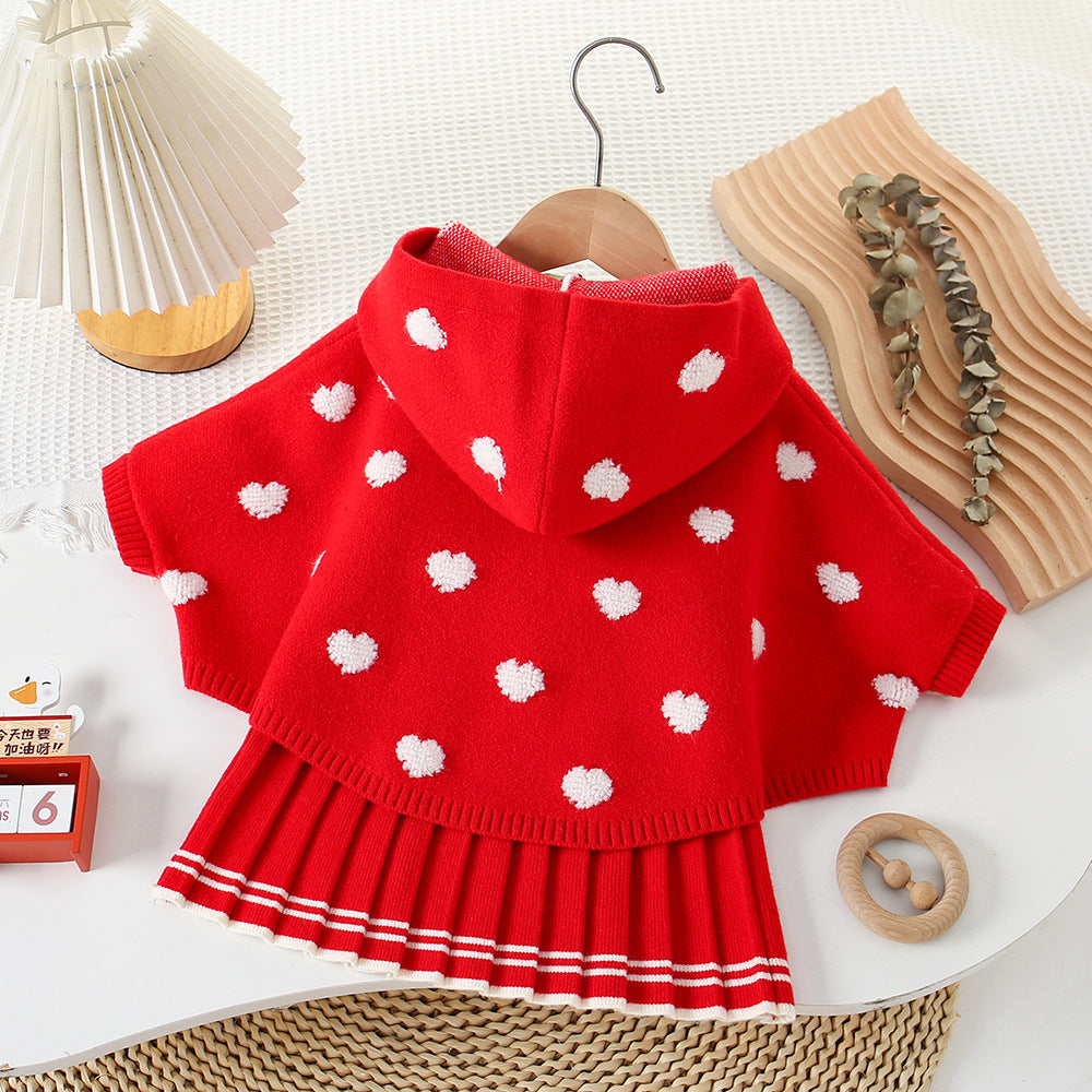 Girls' Hearts Knit Set