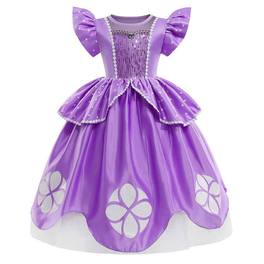 Purple Glitter Party Dress