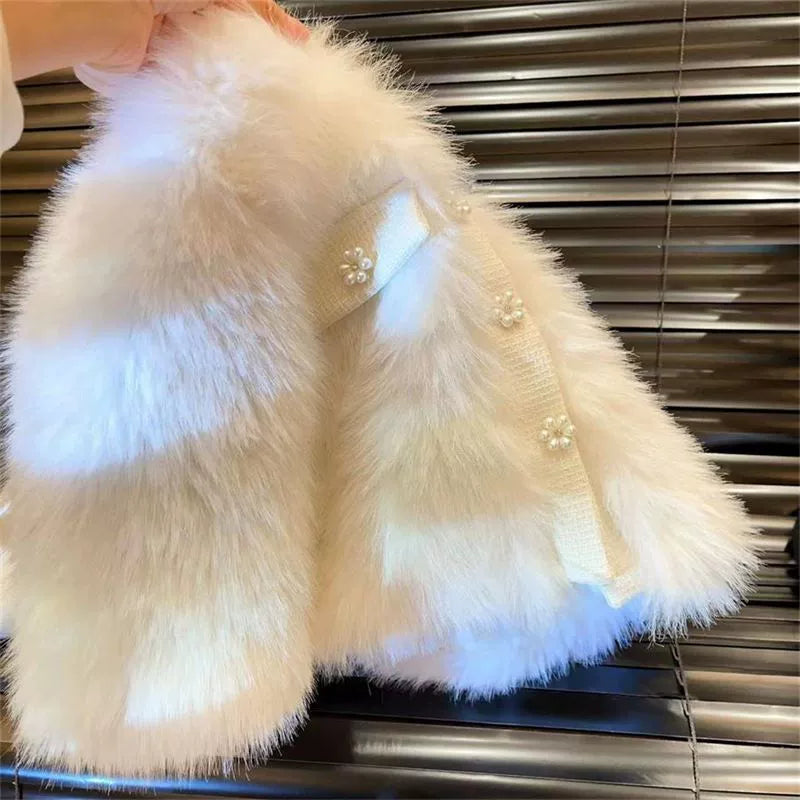 Children's Plush Jacket with Pearls