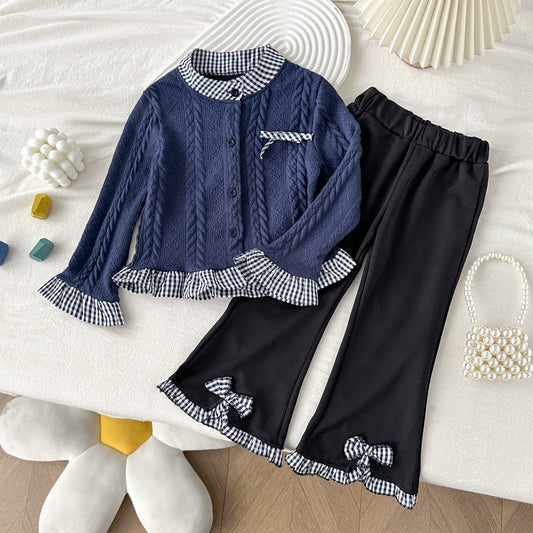 Girls' Winter Checkered Outfit