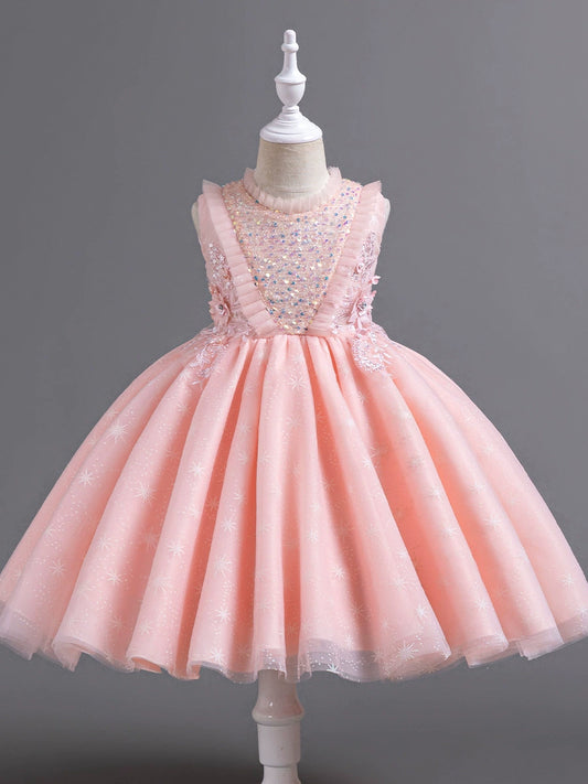 Shiny Floral Children's Party Dress