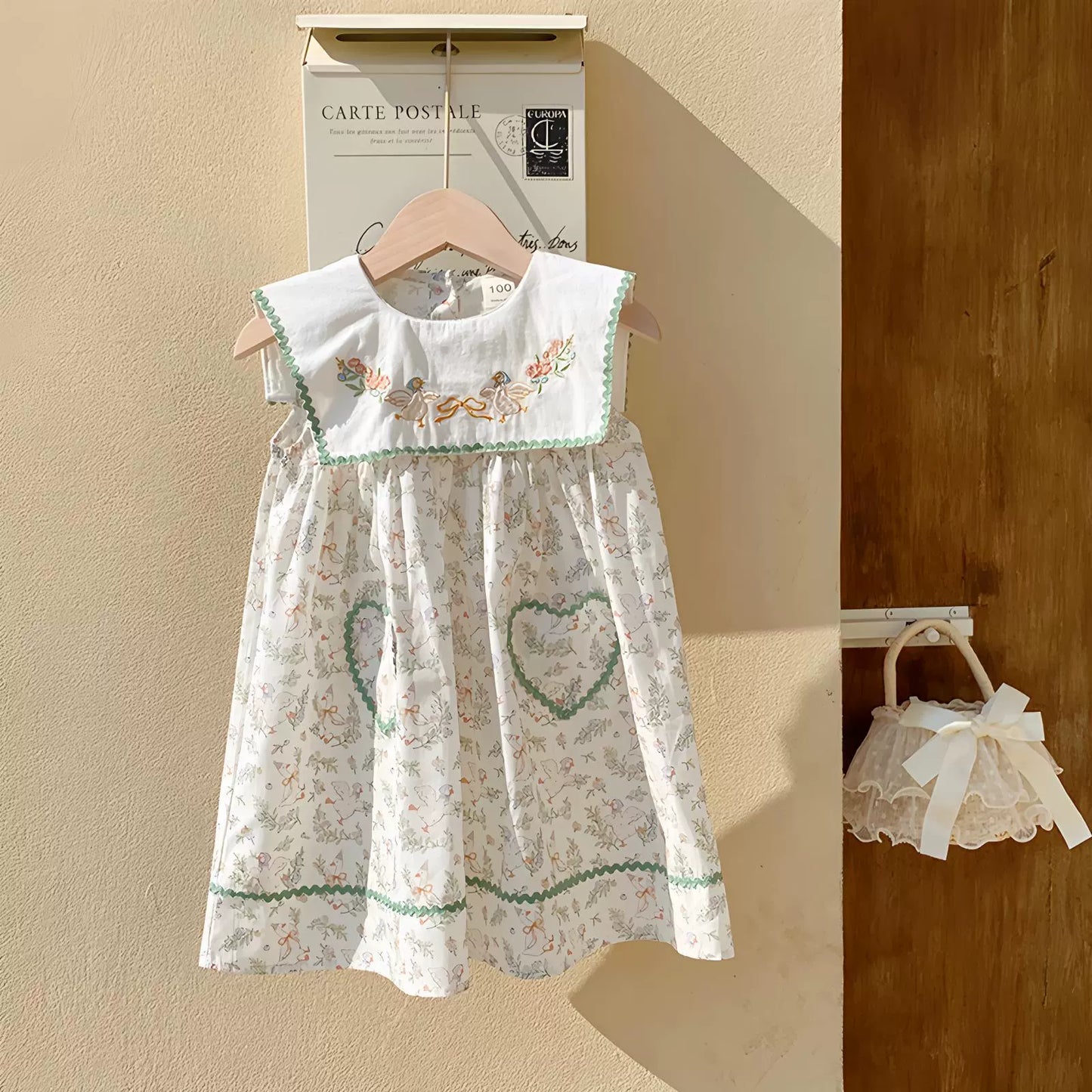 Children's Dress with Little Flowers and Ruffles