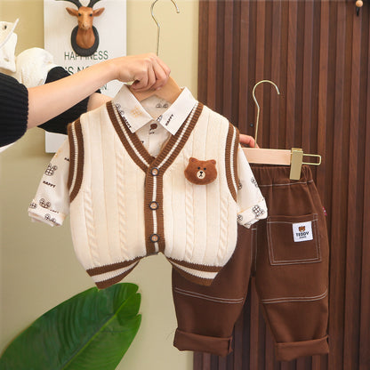 Conjunto de 3 piezas de osito de peluche para niño 