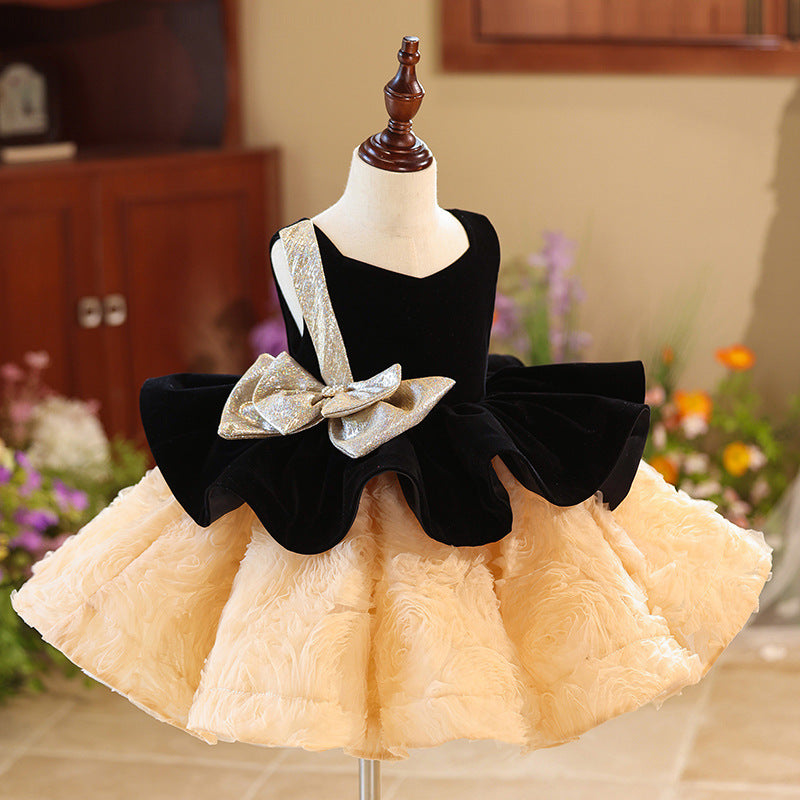 Evening Dinner Gowns For Girls Birthday Banquet Cute Kids Slim Fit Princess Dress Piano Performance High Quality Dresses