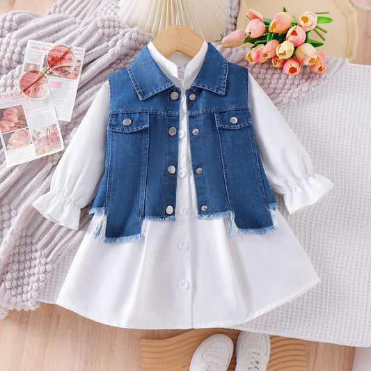 Girls' Dress + Denim Jacket