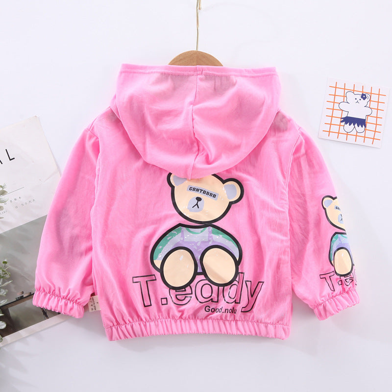 Blusa infantil con cremallera y oso 