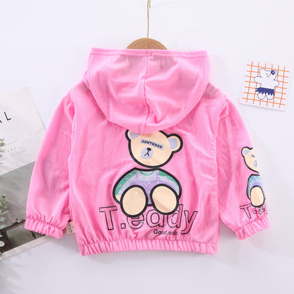 Blusa infantil con cremallera y oso 