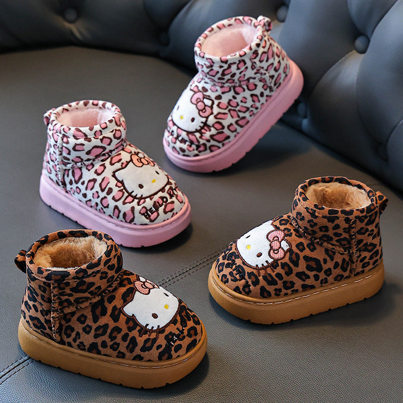 Fashion Boots PU Short Plush Warm Girls Boots
