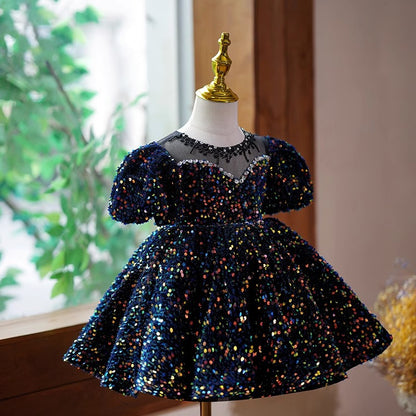 Vestido de fiesta infantil con lentejuelas 