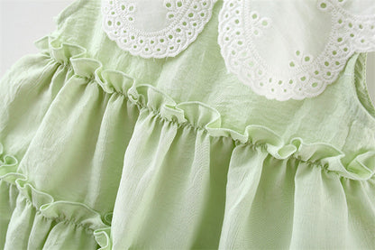 Children's Dress with Lace Collar Layers