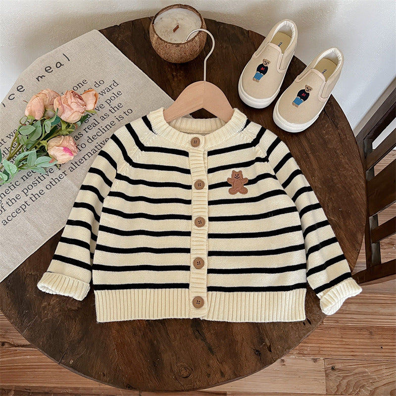 Abrigo de osito de punto para mujer y niño 