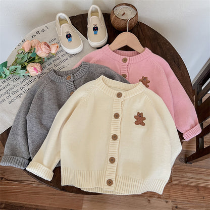 Abrigo de osito de punto para mujer y niño 