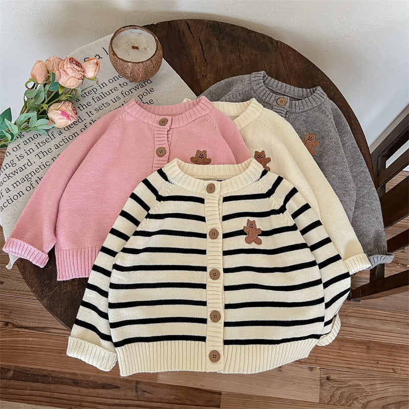 Abrigo de osito de punto para mujer y niño 