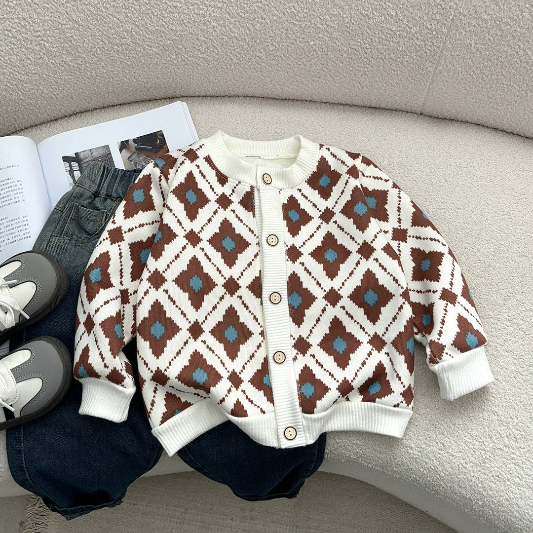 Children's Knitted Jacket with Teddy Bears