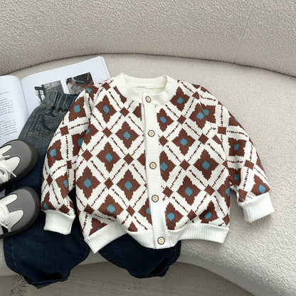 Children's Knitted Jacket with Teddy Bears