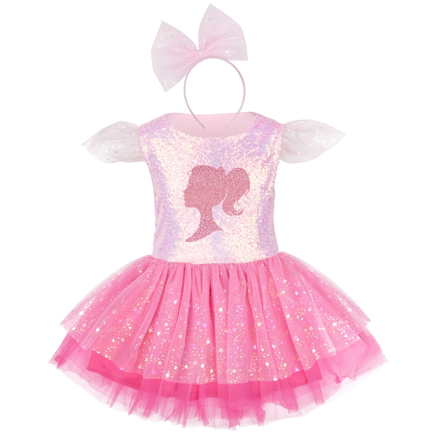 Children's Dress with Glitter in Pink