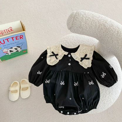 Black Children's Bodysuit/Dress with Bows