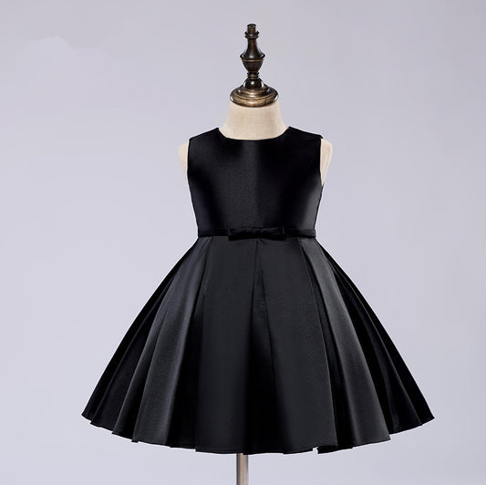 Vestido de fiesta con lazo y camiseta sin mangas 