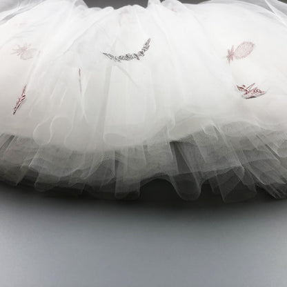 Falda infantil de tul con bordado de piña 