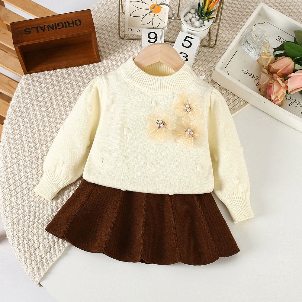 Girls' Knit Flower Set