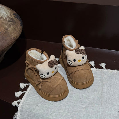 Hello Kitty Slippers For Women Plush Kawaii Cute Sanrio Home Warm Cotton Slippers